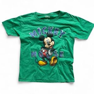 Y2K Disney Green Mickey Mouse Kids Tee